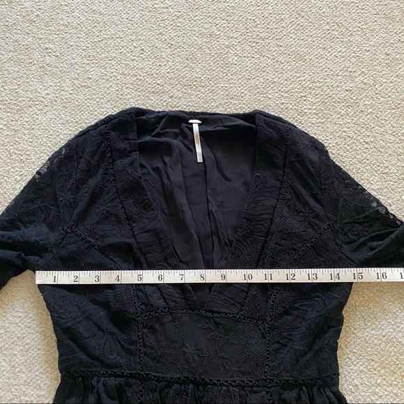 Free People Black Lace Midi Dress 2 - Picture 9 of 12